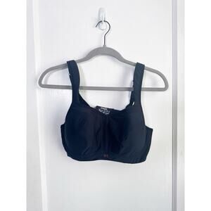 Panache Sports Bra 38D Ultimate High Impact Underwire Sleek Thicker Straps Black